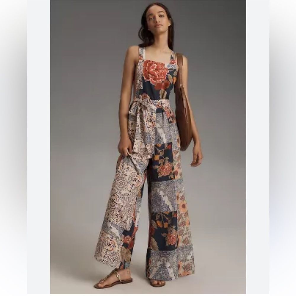 Let Me Be Patchwork Printed Overalls by Anthropologie